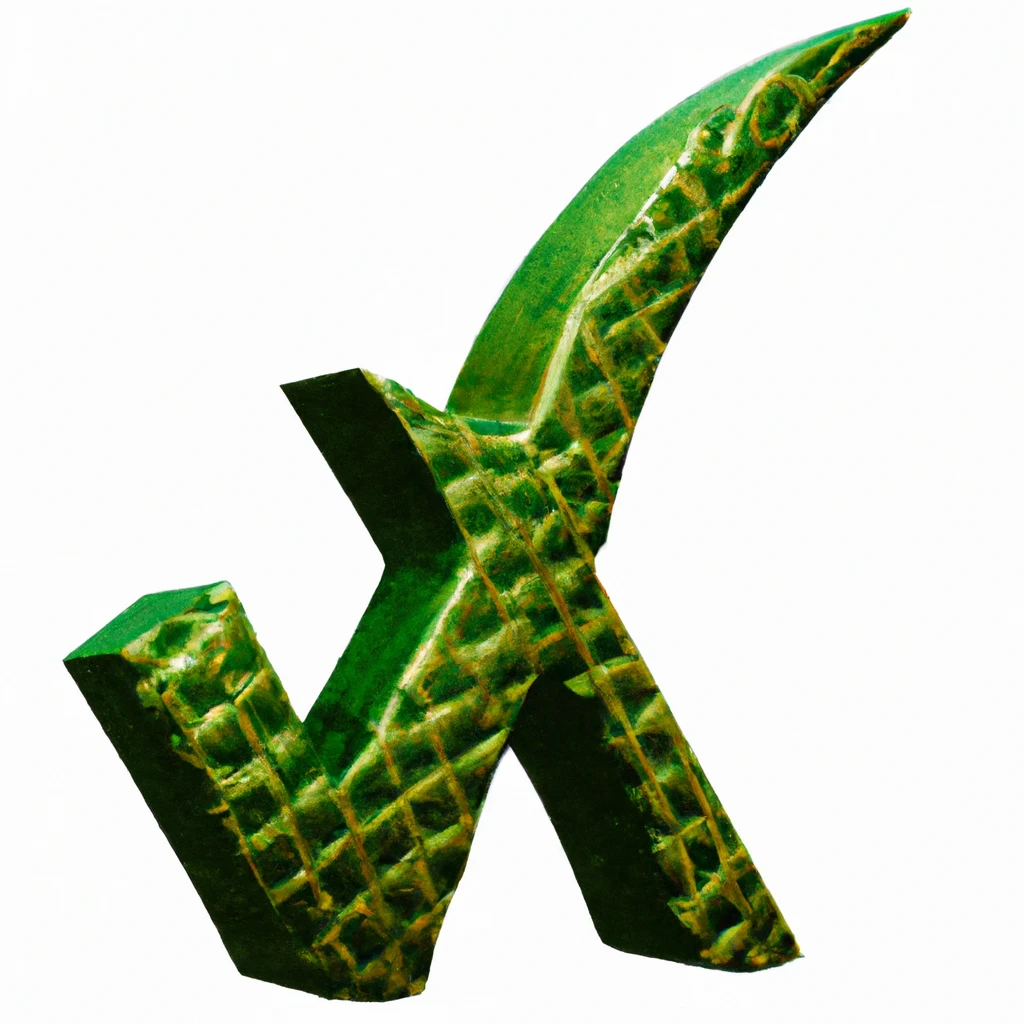 A green checkmark in the style of a pottery sculpture