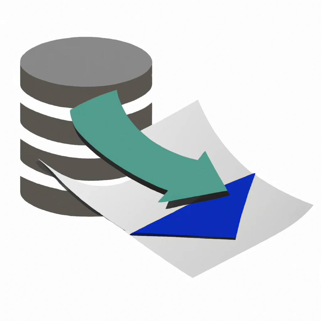 A database icon with an arrow spitting out a piece of paper